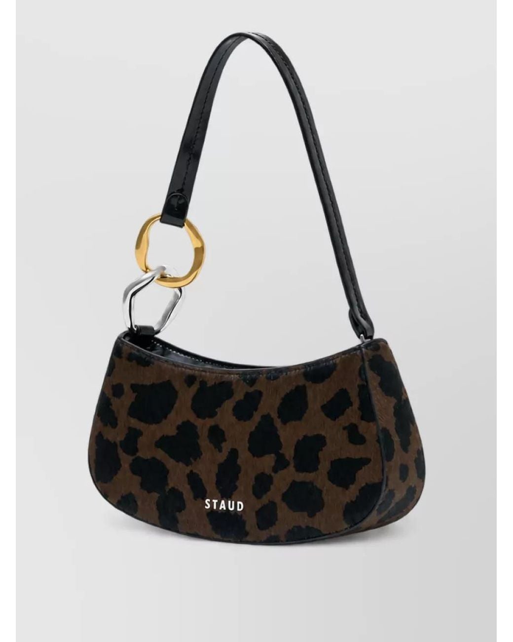 Staud Black Leather Clutch Bag