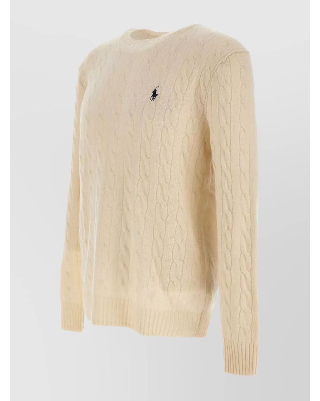 Polo Ralph Lauren Natural Wool Cashmere Cable Knit Crewneck Jumper for men