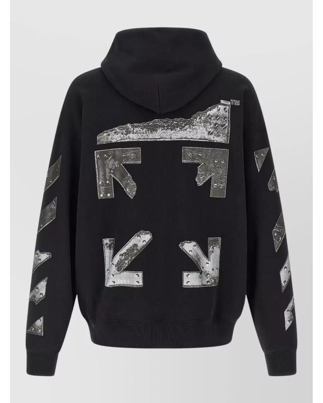 Off-White c/o Virgil Abloh Blue Cotton Logo Print Hoodie for men
