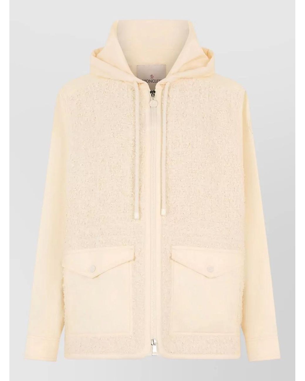 Moncler Natural Cotton Canvas Hooded Parka Coat