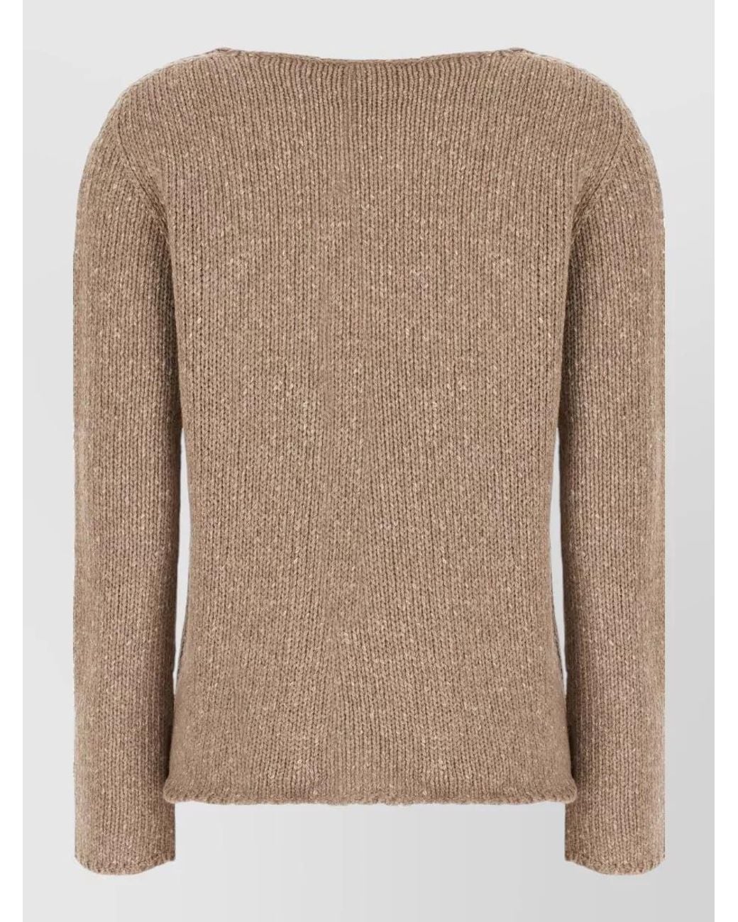 The Row Natural Cashmere Crew Neck Sweater