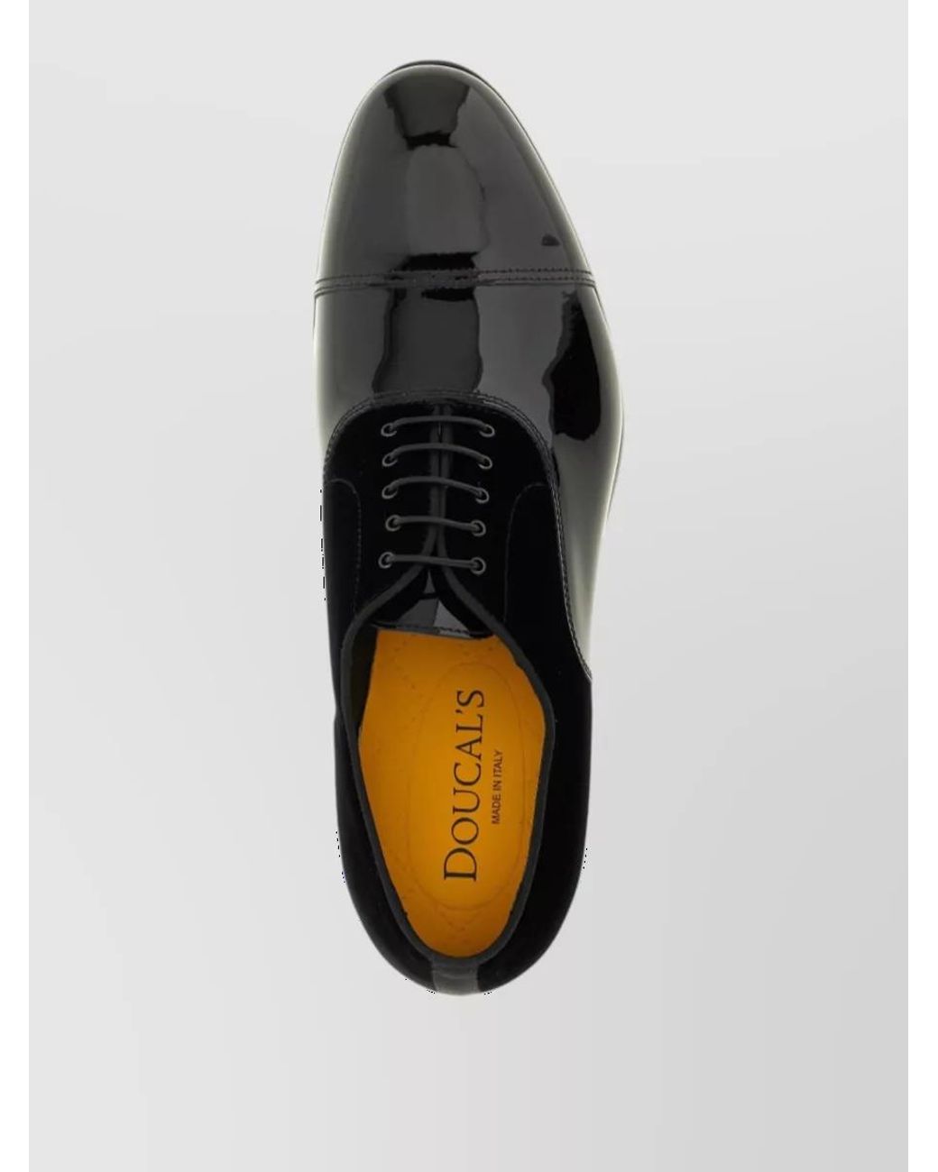 Doucal's Black Leather Oxford Derby Shoes for men