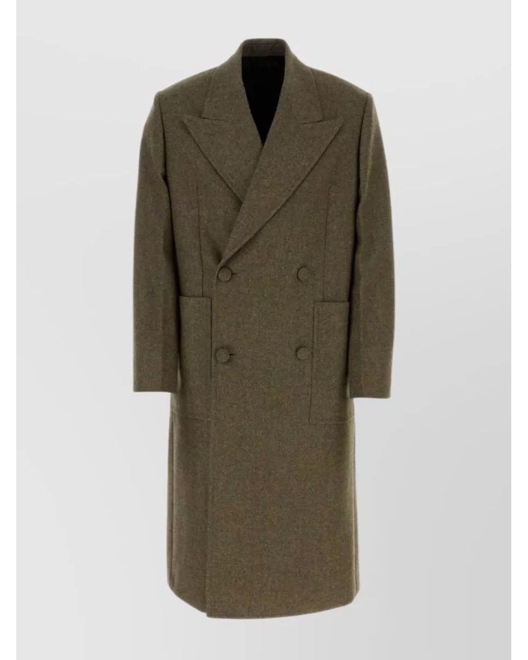 Givenchy Green Double-Breasted Oversize Wool Coat for men