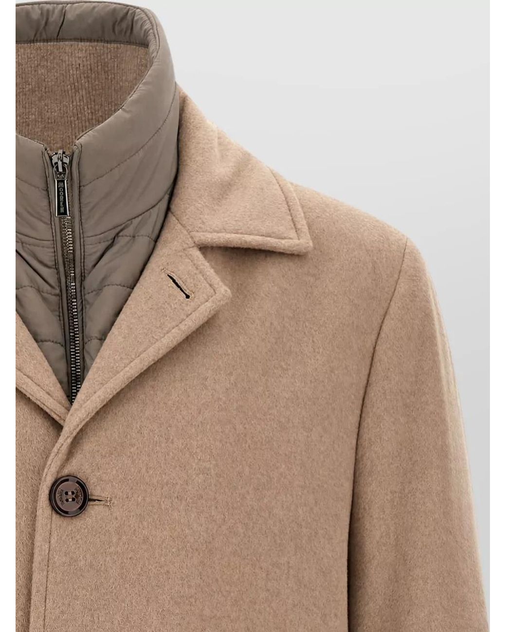 Moorer Natural Wool Cashmere Single-Breasted Coat for men