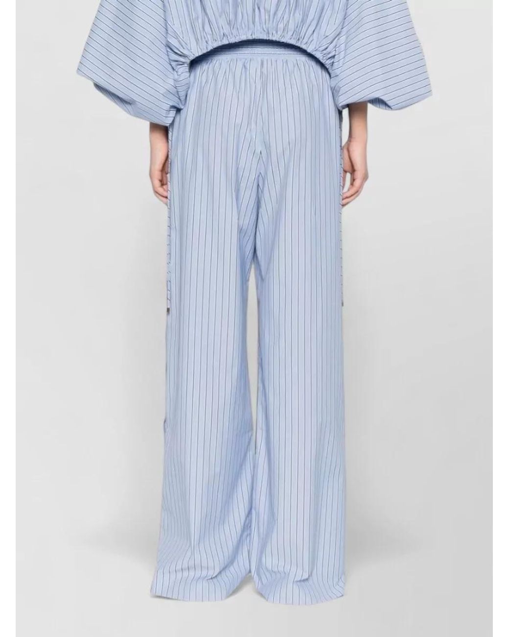Zimmermann Blue Striped Wide-Leg Trousers