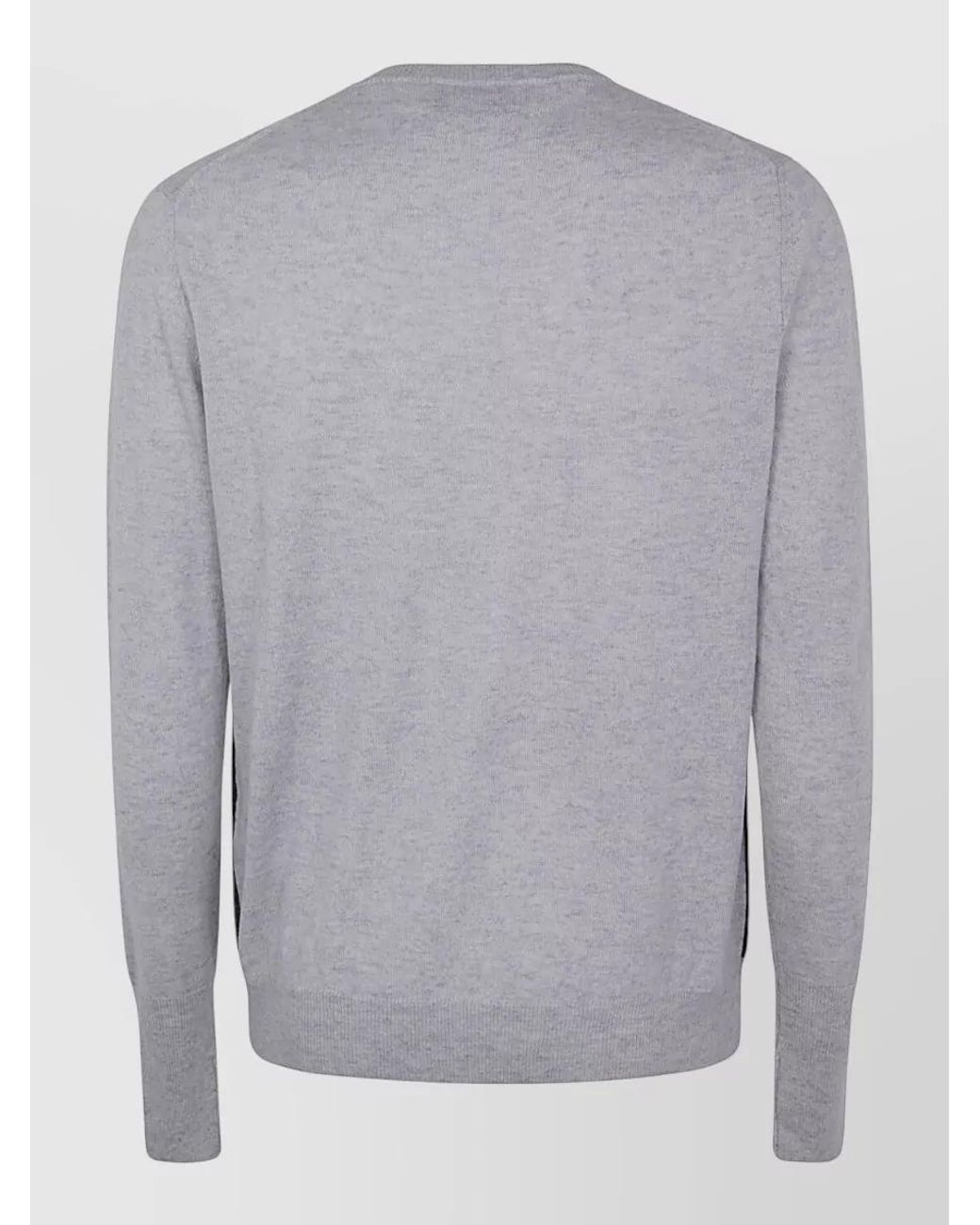 Ballantyne Gray Cashmere V-Neck Jumper for men