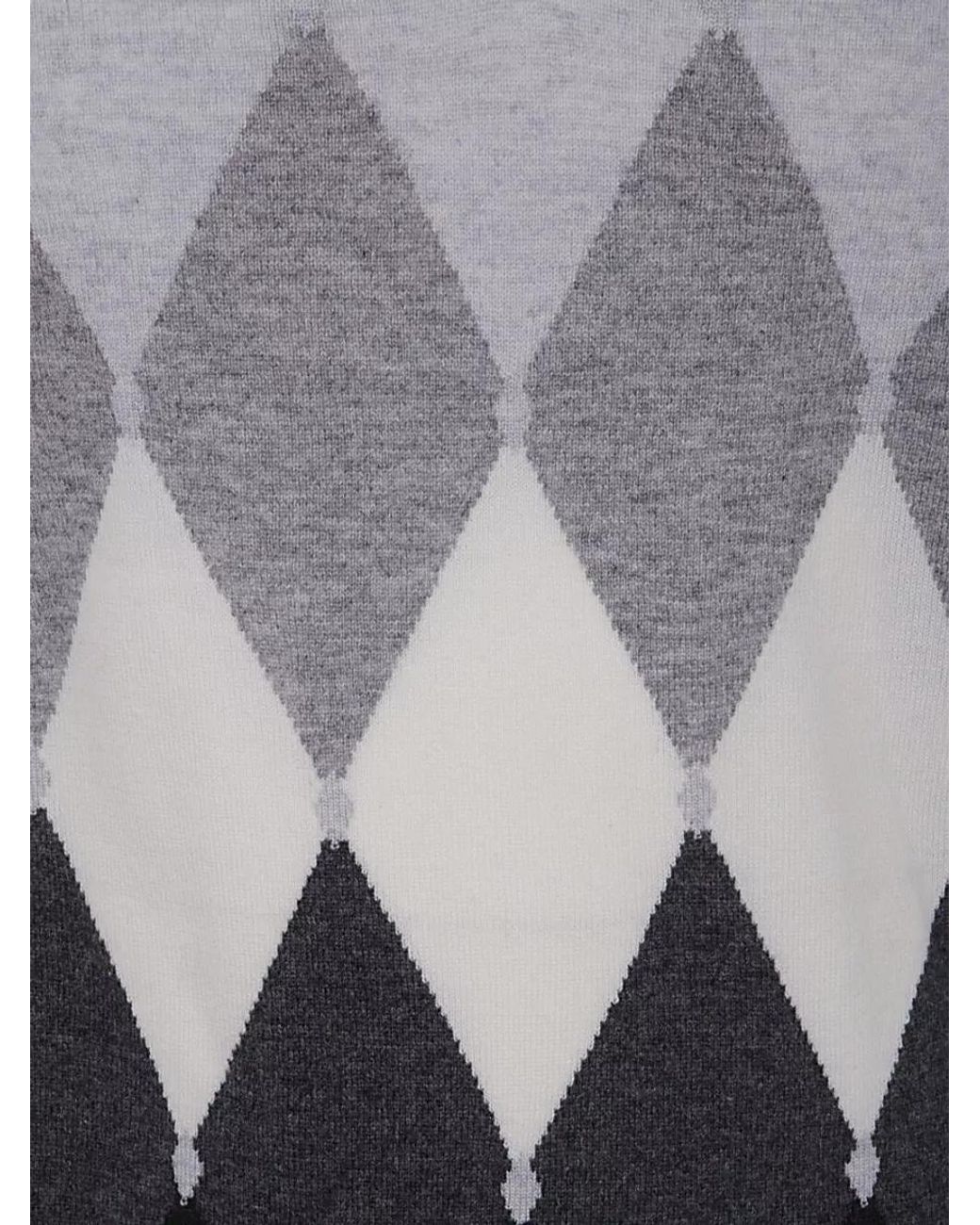 Ballantyne Gray Cashmere V-Neck Jumper for men