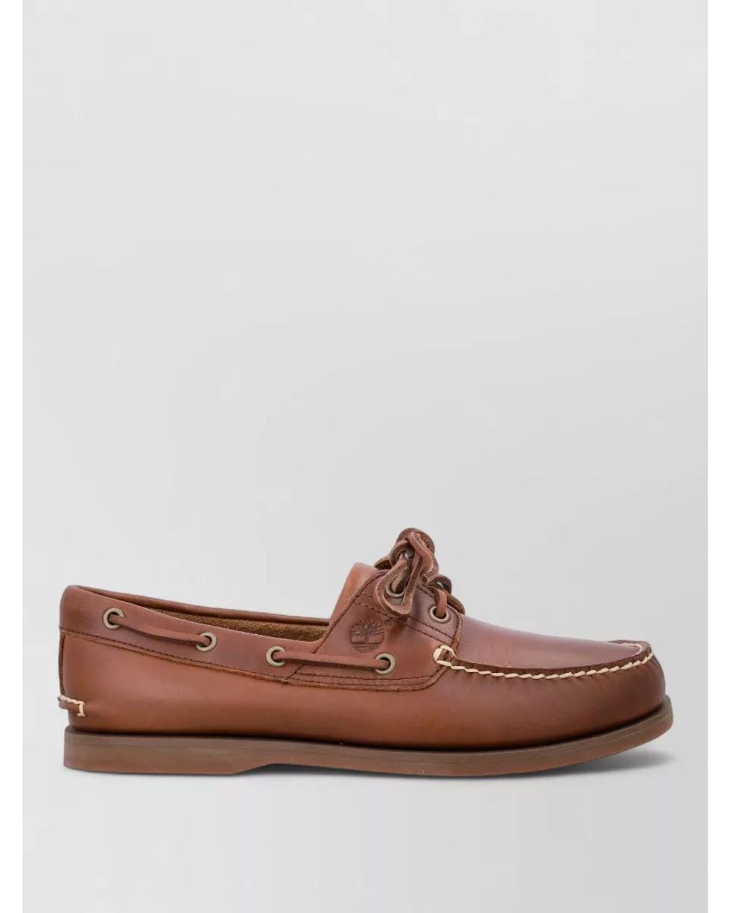 Timberland Brown Leather Boat Shoes for men