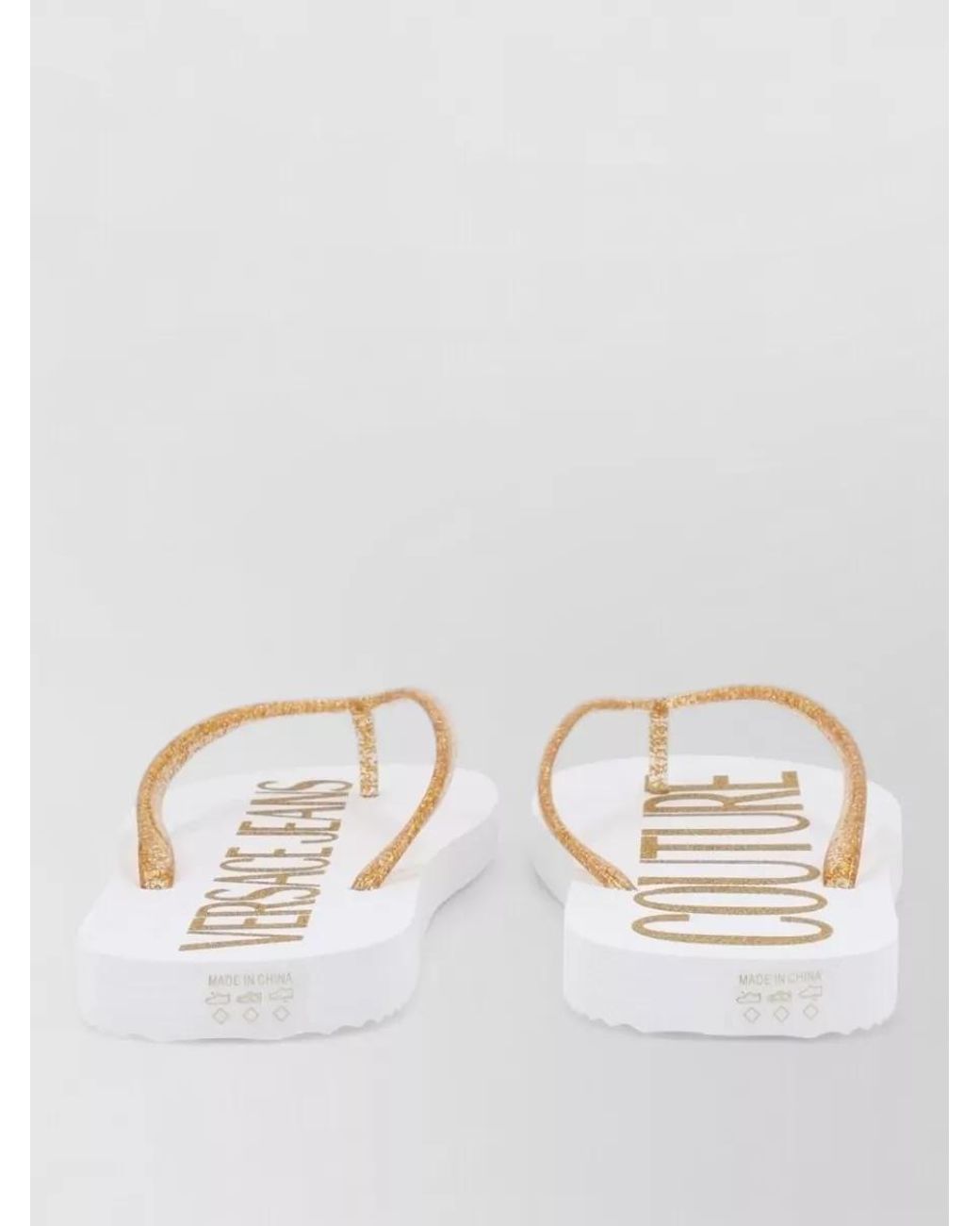 Versace Jeans Couture Natural Logo Flip Flops