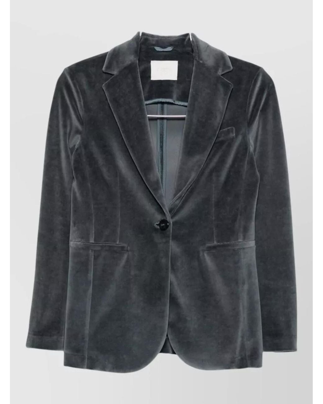 Circolo 1901 Black Velvet Single-Breasted Blazer