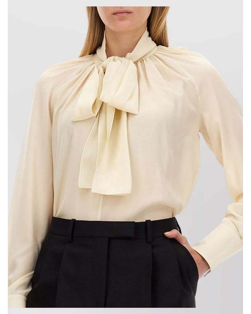 Givenchy Black Silk Regular-Fit Blouse