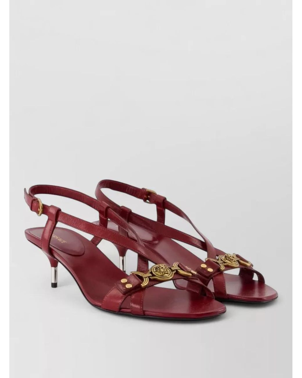 Versace Red Leather Sandals
