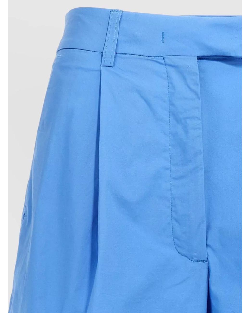 Thelatest Blue Pleated Tailored Shorts