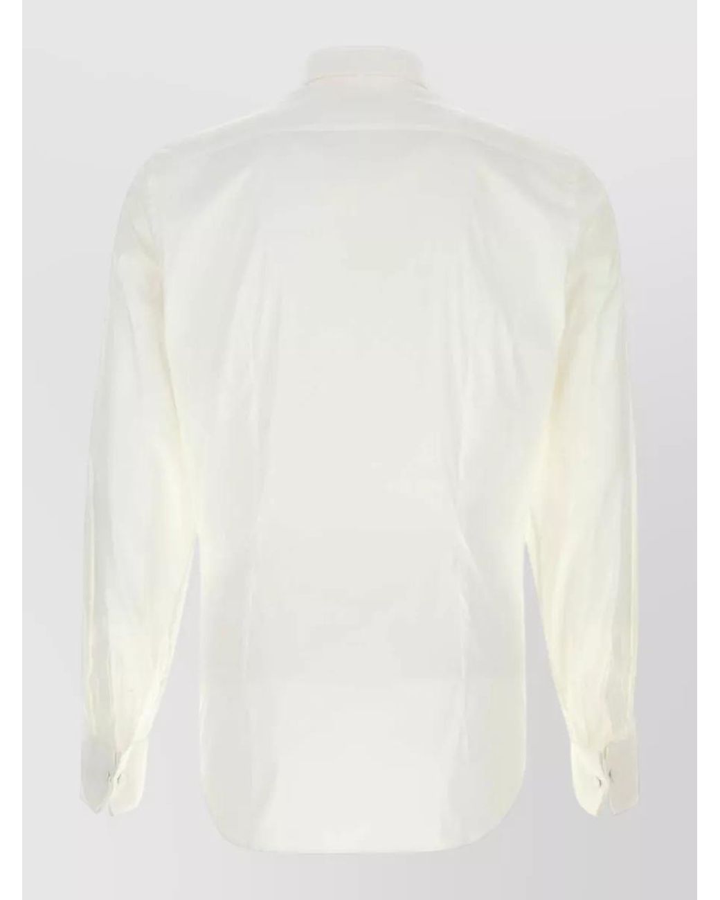 Prada White Stretch Poplin Shirt for men