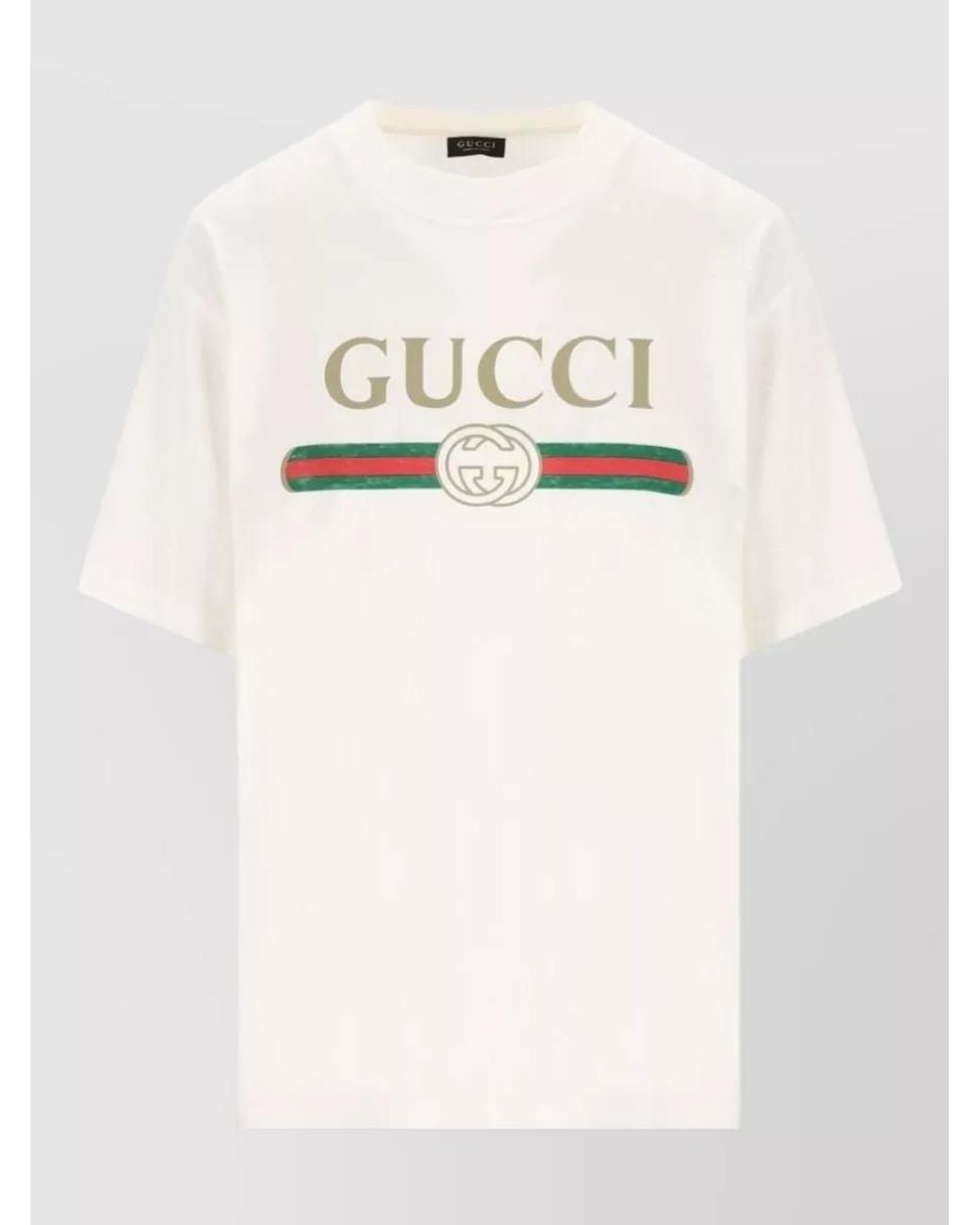 Gucci Natural Silk Cotton Logo-Print Short-Sleeve T-Shirt