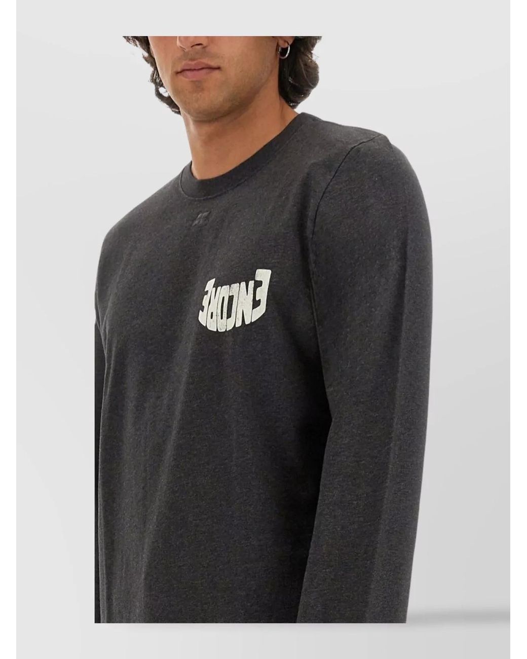 Courreges Gray Cotton Regular-Fit Logo T-Shirt for men