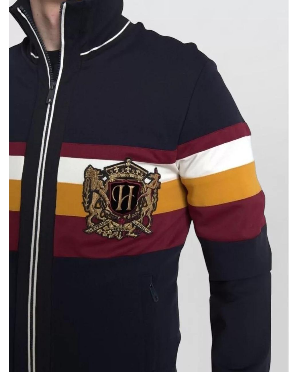 Dolce & Gabbana Blue Striped Zip Track Jacket for men