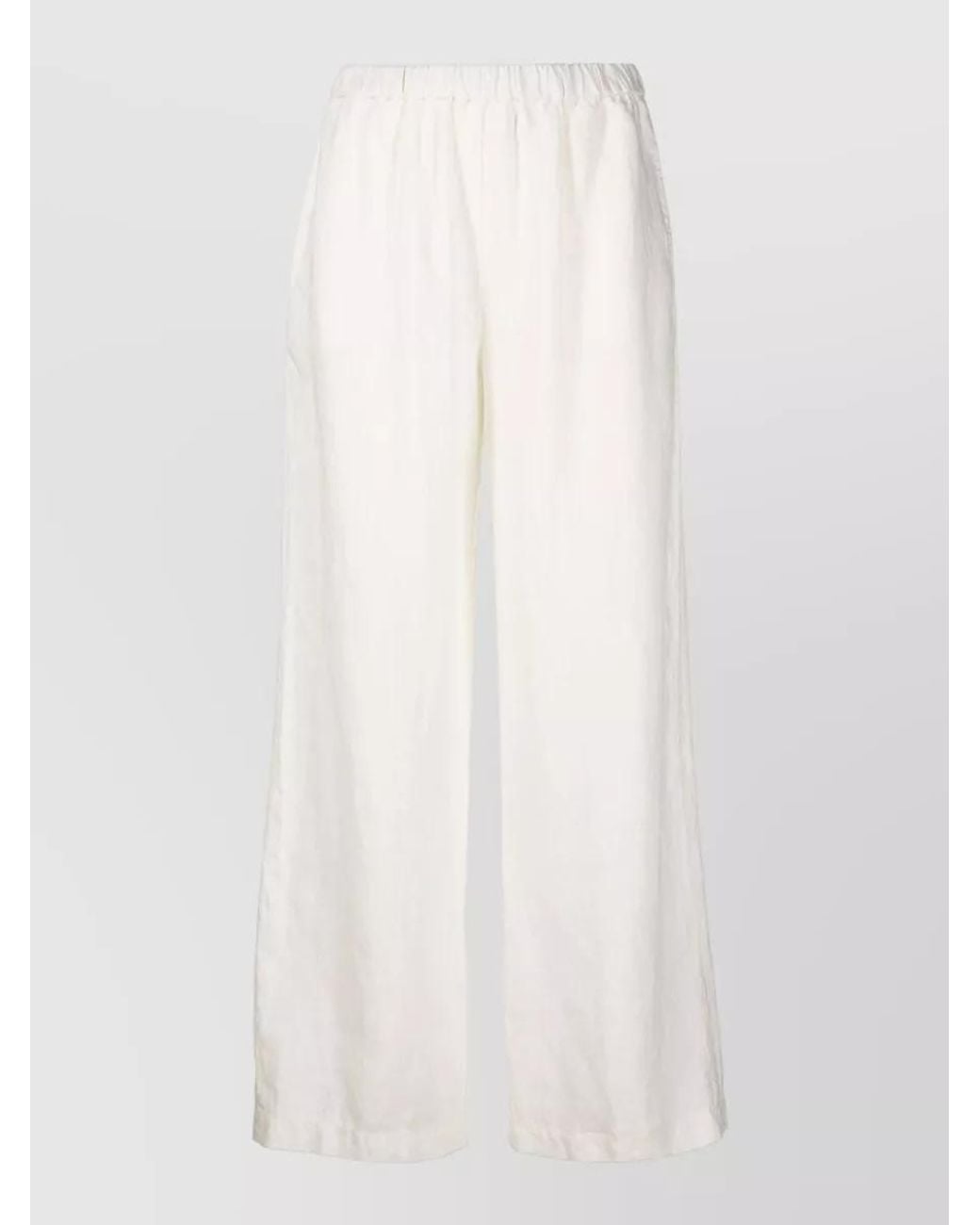 Aspesi White Silk Wide-Leg Trousers