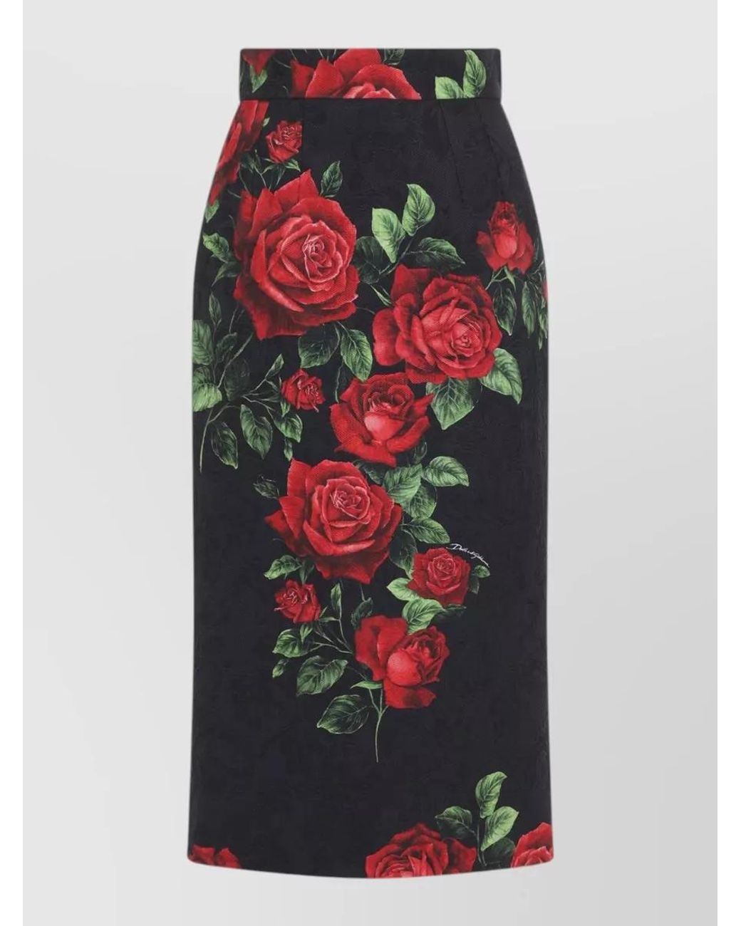 Dolce & Gabbana Multicolor Floral-Print High-Rise Midi Pencil Skirt