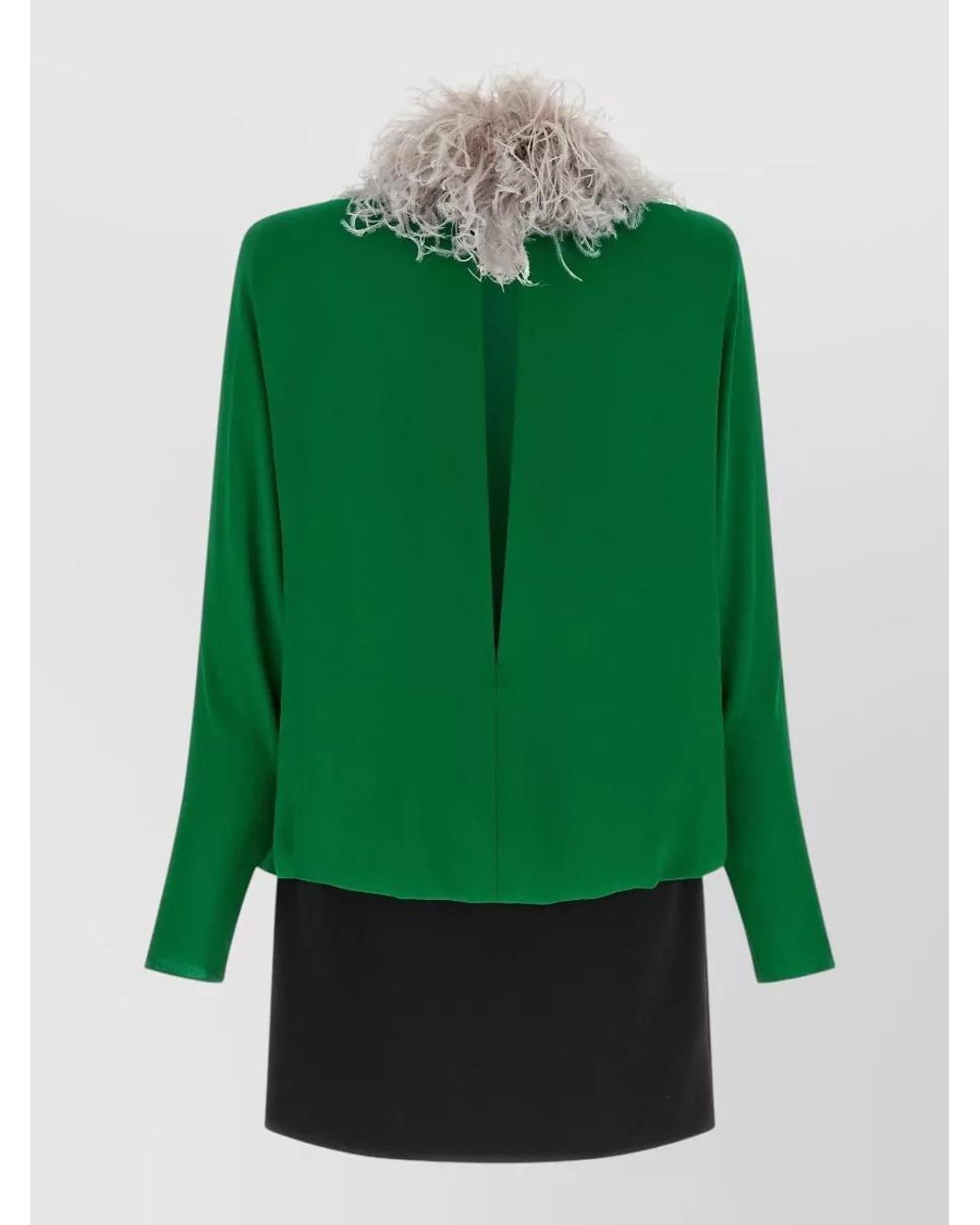 Valentino Garavani Green Silk Georgette High-Neck Mini Dress
