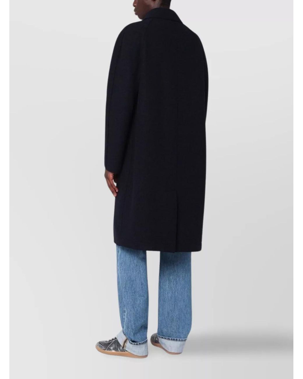 Harris Wharf London Blue Wool Single Breasted Coat for men