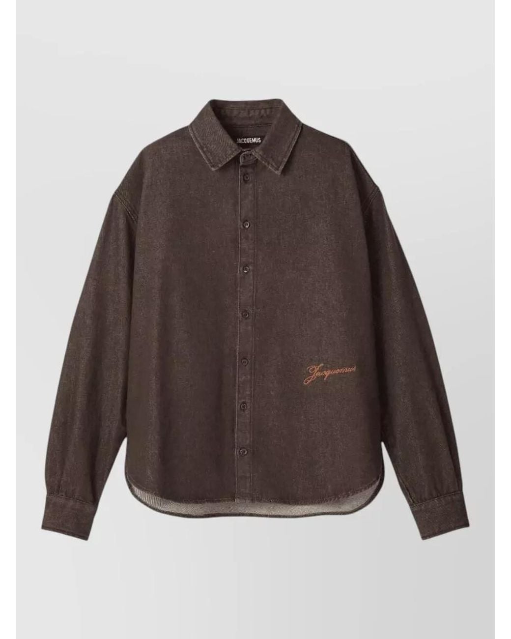 Jacquemus Brown Denim Long-Sleeve Shirt for men