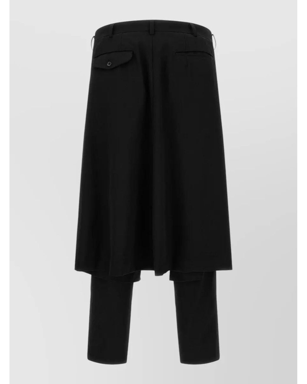 Comme des Garçons Black Wool Straight-Leg Hybrid Trousers for men