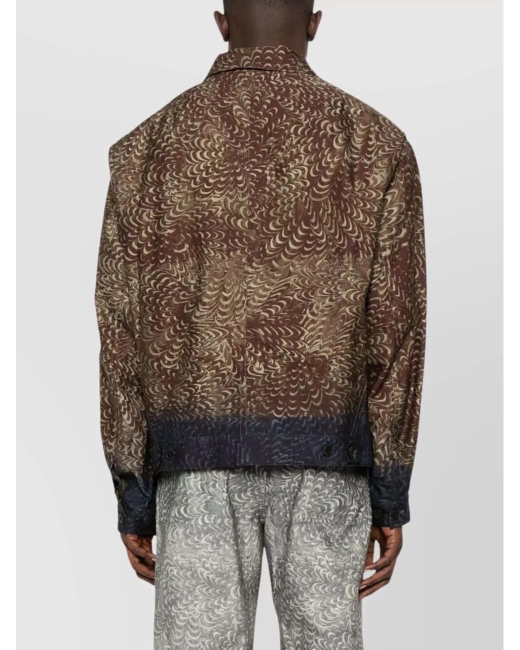 Dries Van Noten Brown Printed Bomber Jacket for men