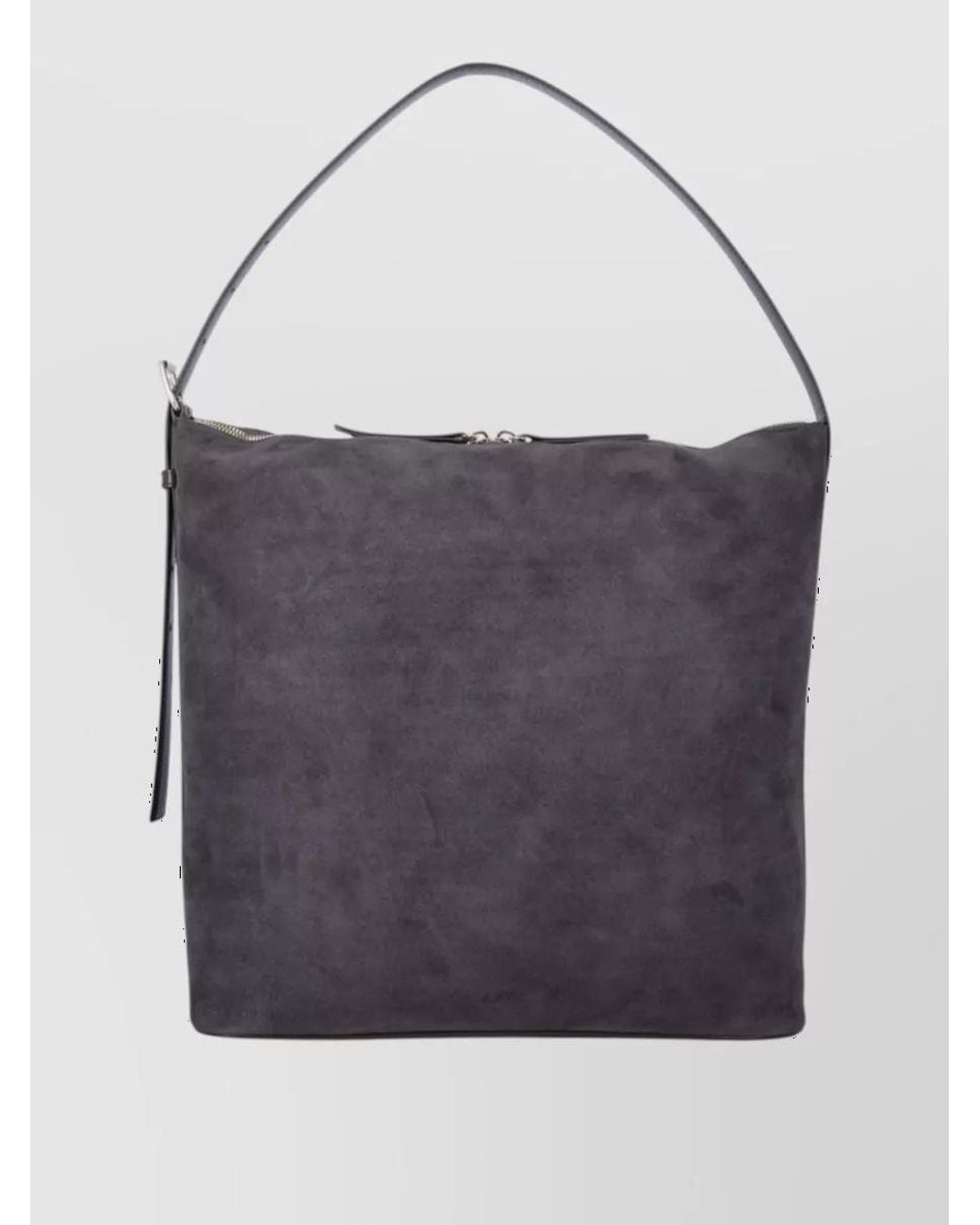A.P.C. Gray Vera Maxi Leather Shoulder Bag