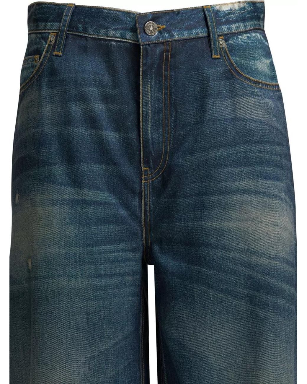 Golden Goose Deluxe Brand Blue Wide-Leg Boyfriend Trousers