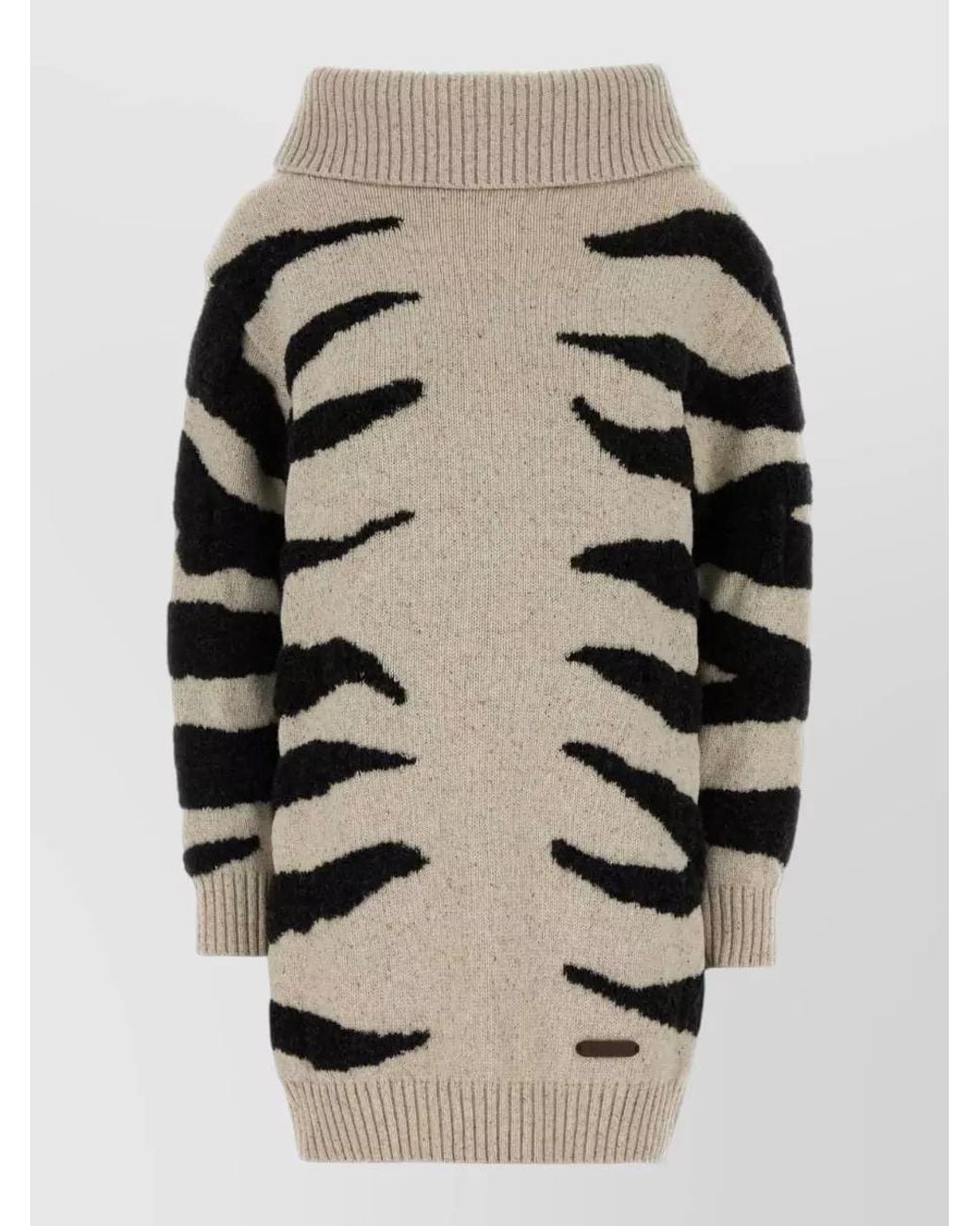 Moschino Natural Silk Wool Blend Sweater Dress