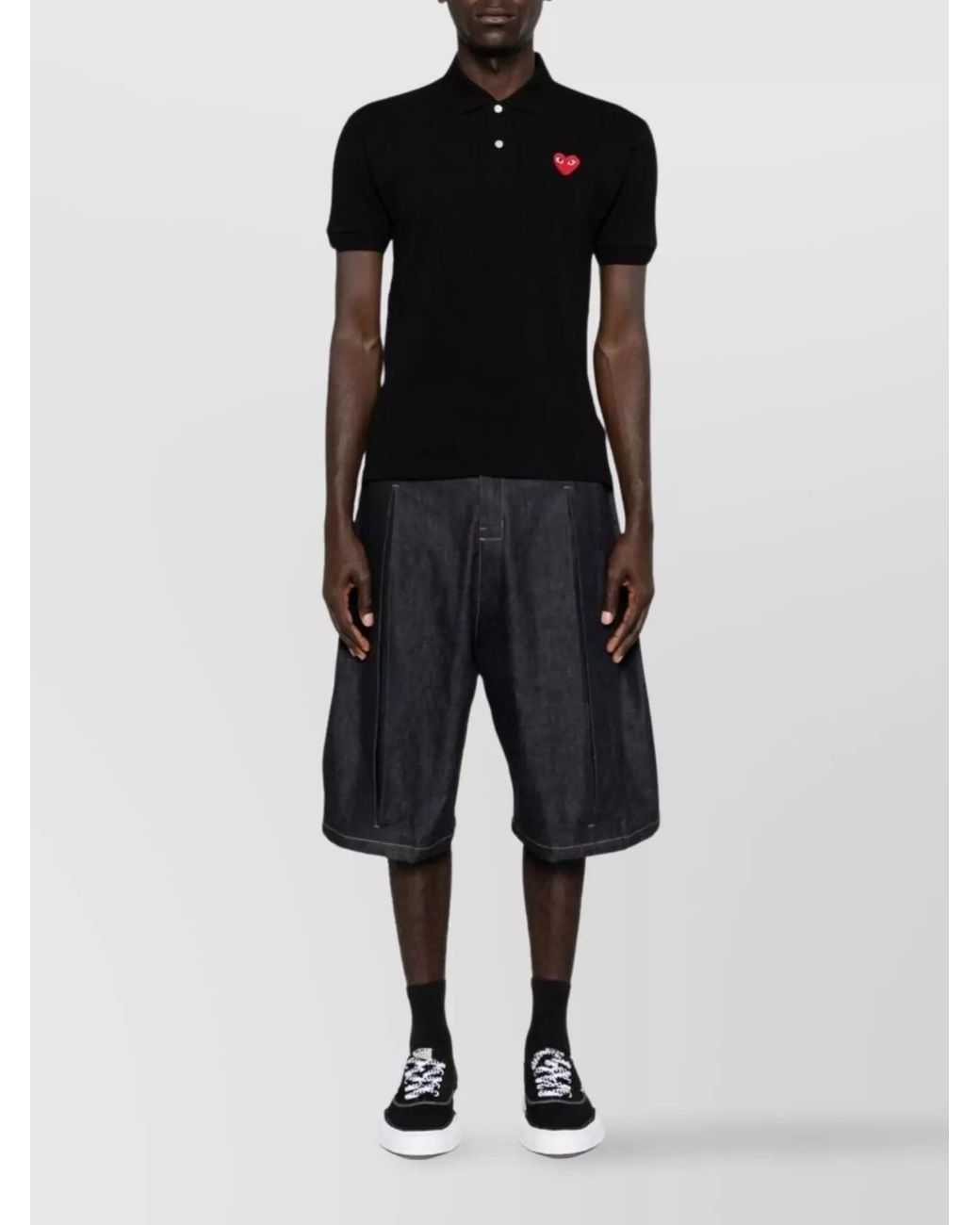 Comme des Garçons Black Cotton Logo Polo Shirt for men