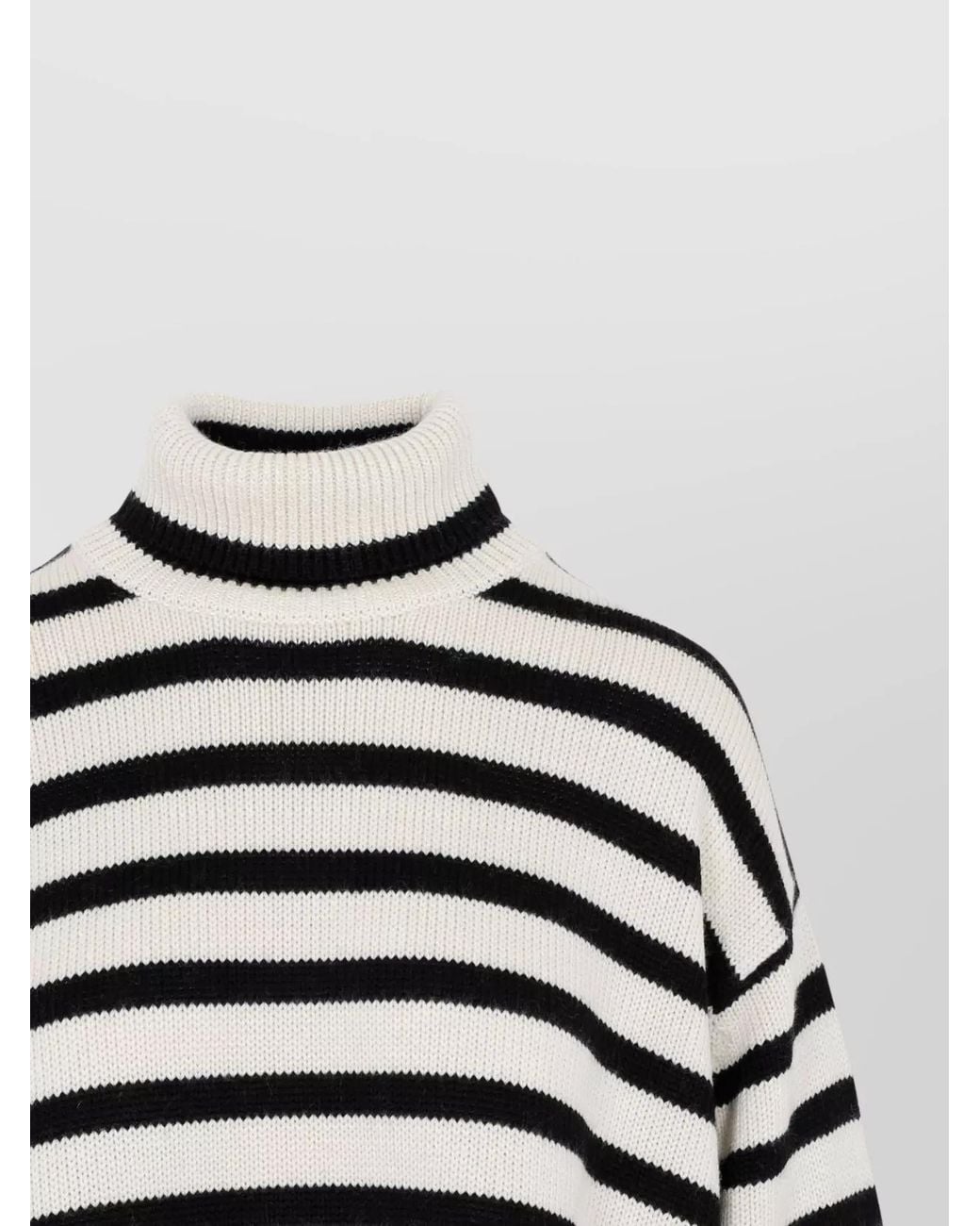 Totême White Striped Turtleneck Jumper