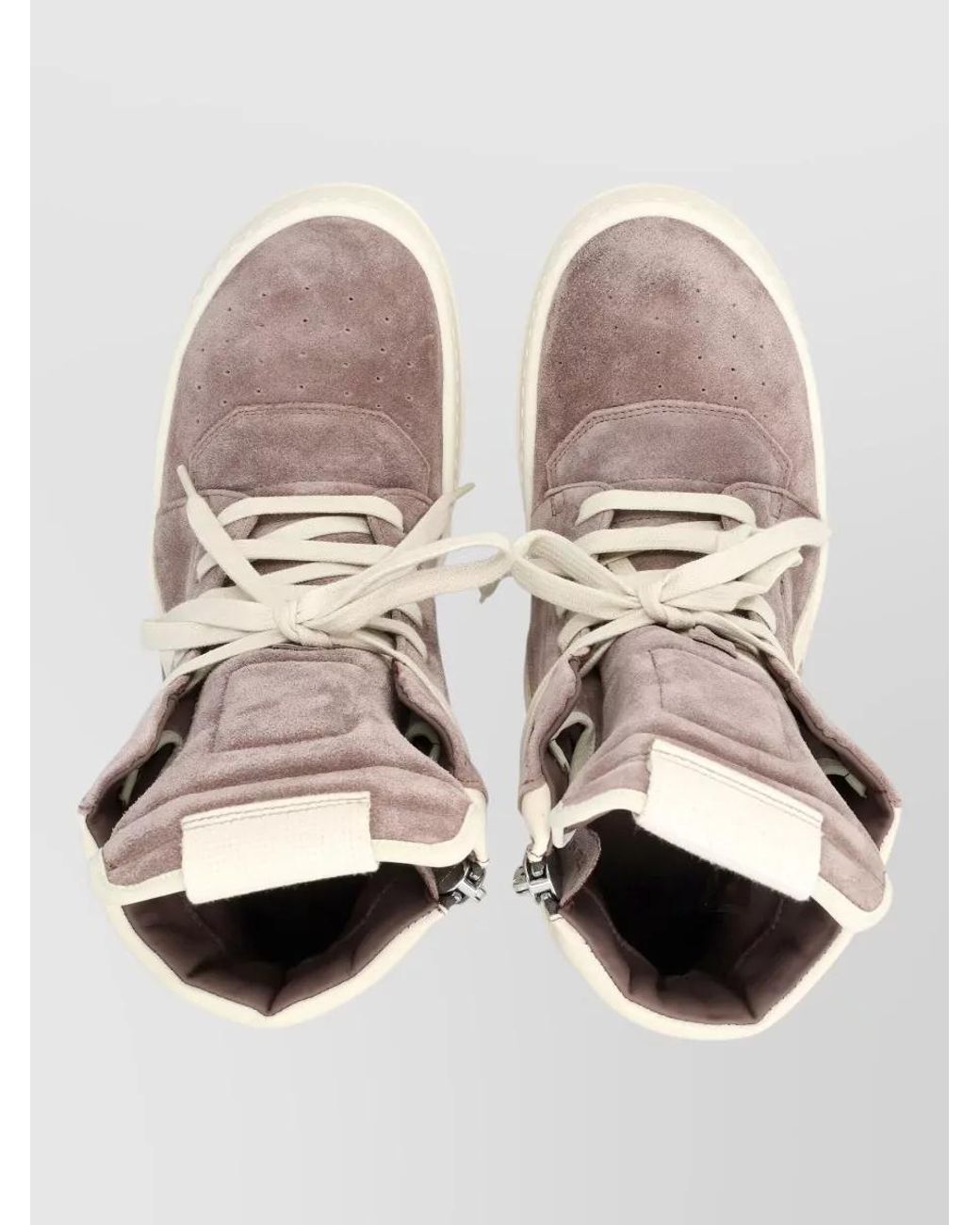 Rick Owens Pink Leather High-Top Sneakers