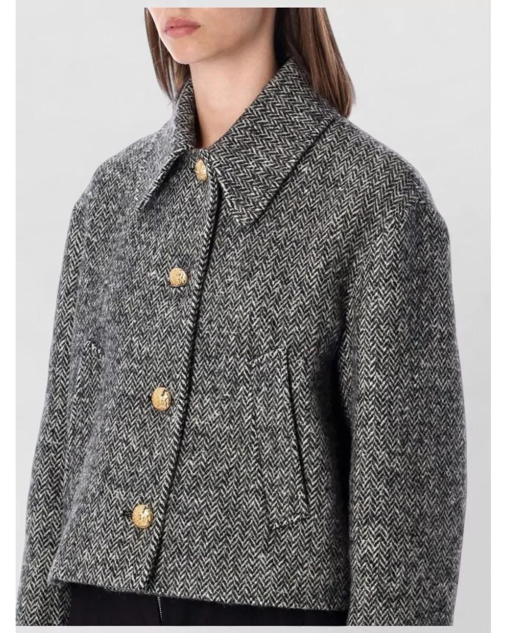 Valentino Gray Single Breasted Coat