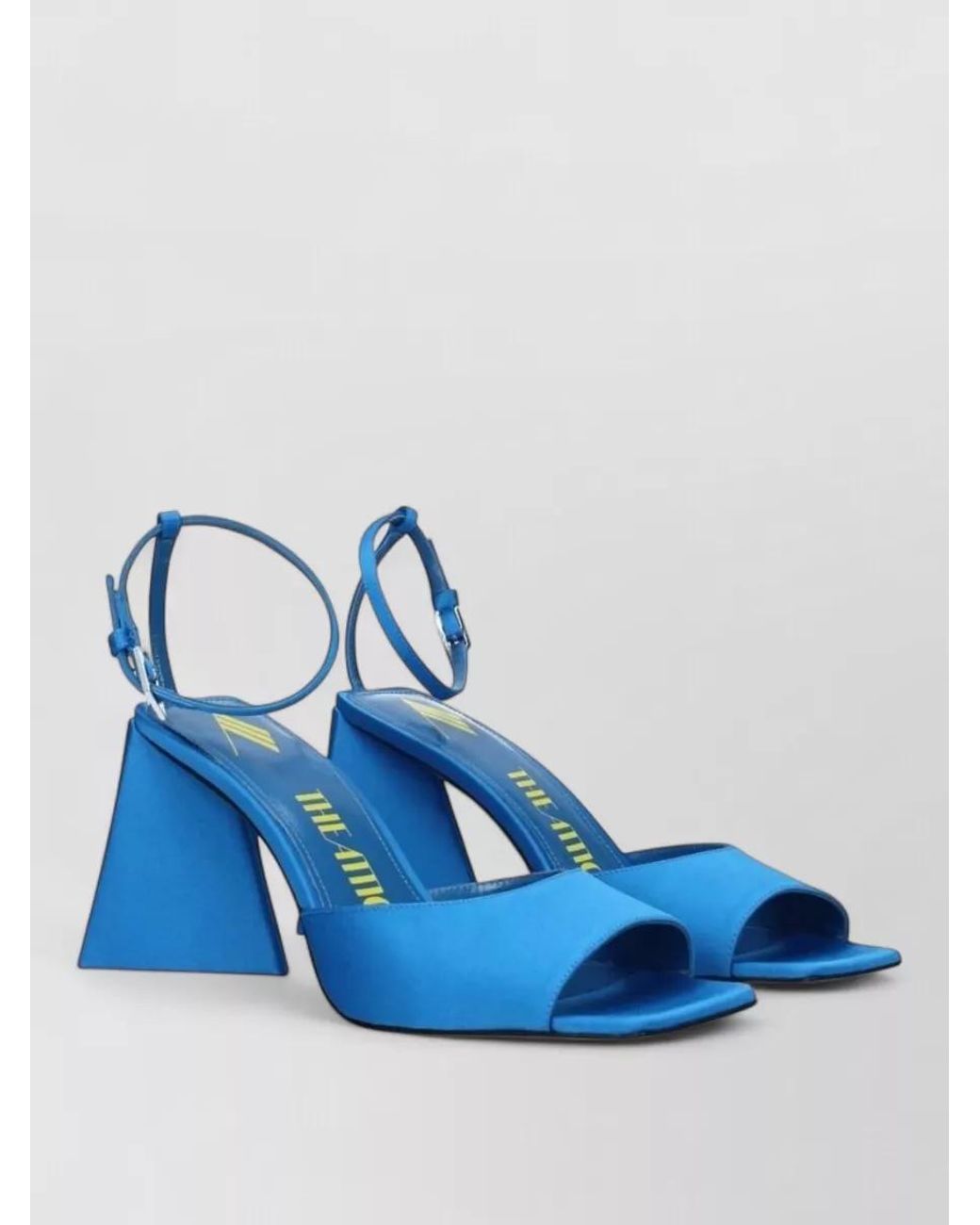 The Attico Blue Satin Ankle-Strap Sandals