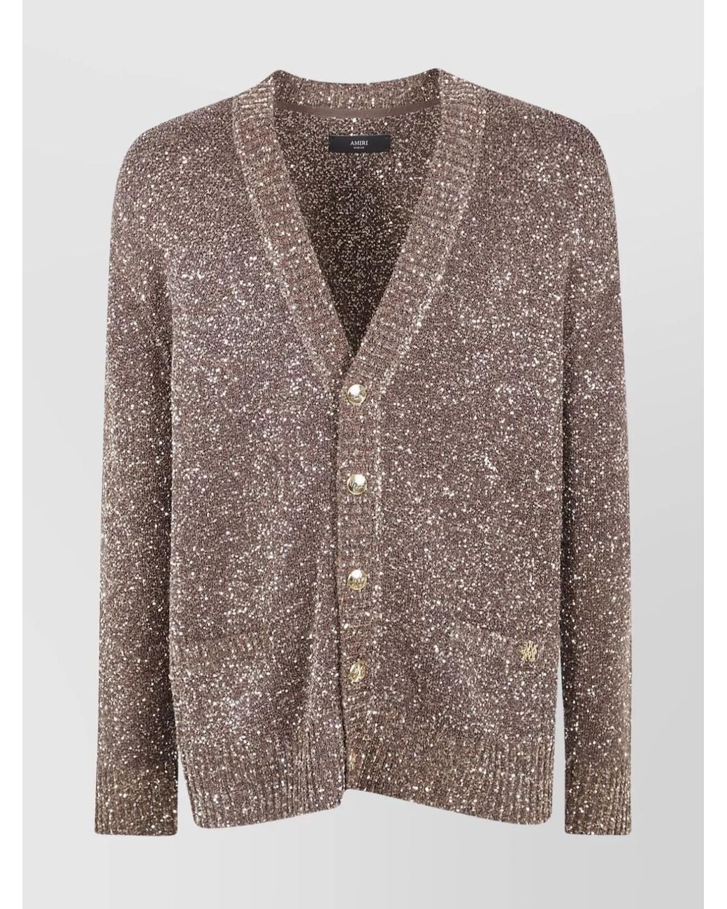 Amiri Brown Crochet Cardigan for men