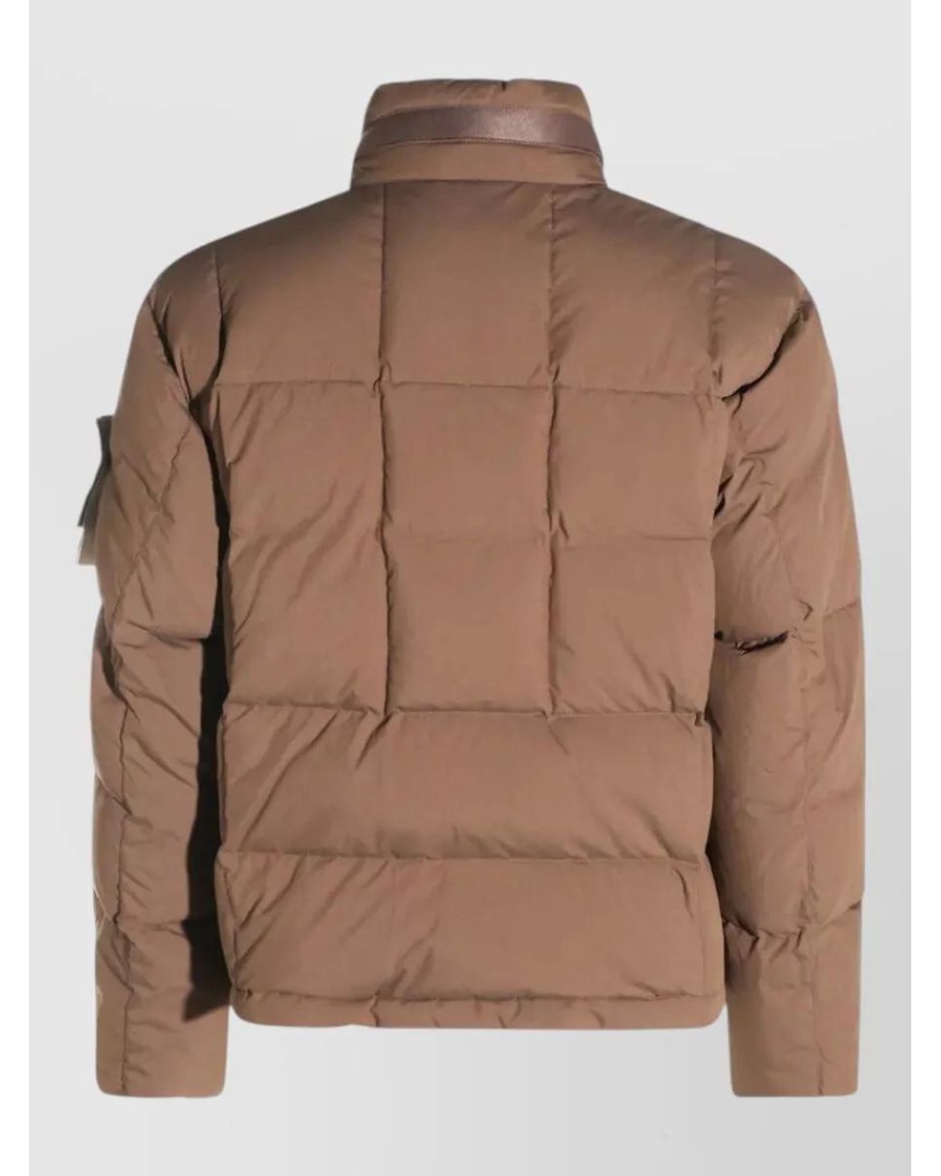 Stone Island Brown Down Padded Coat for men