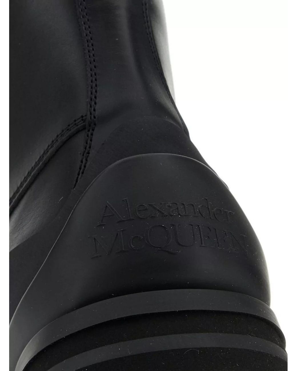 McQueen Black Leather Lace-Up Ankle Boots for men