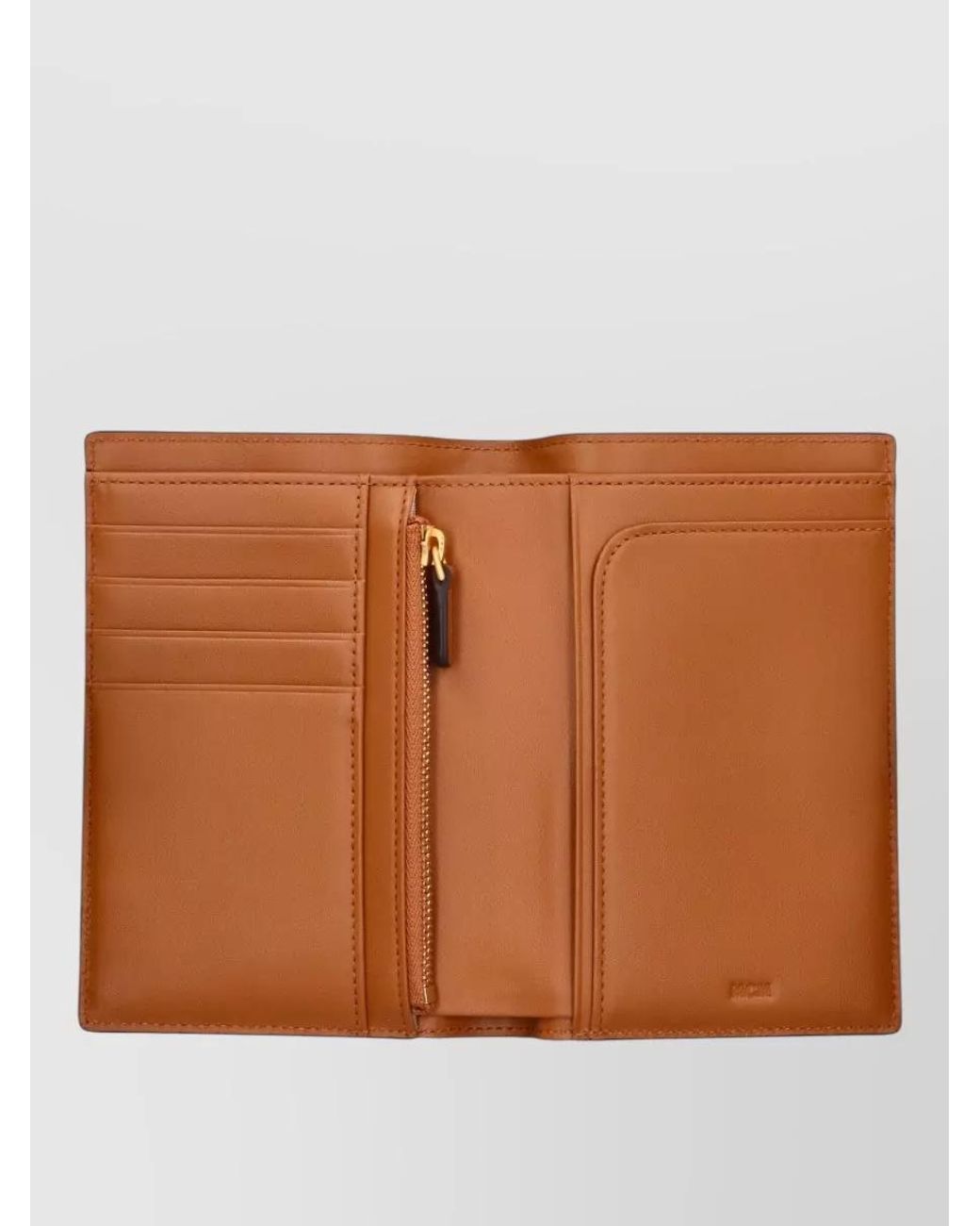 MCM Brown Visetos Logo Print Passport Holder for men
