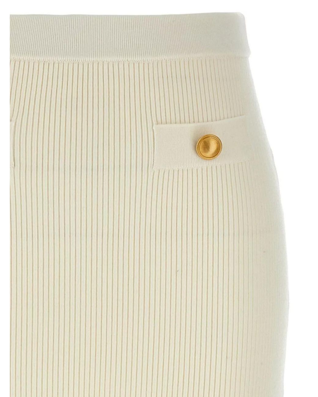 Alessandra Rich Natural Cashmere Midi Skirt