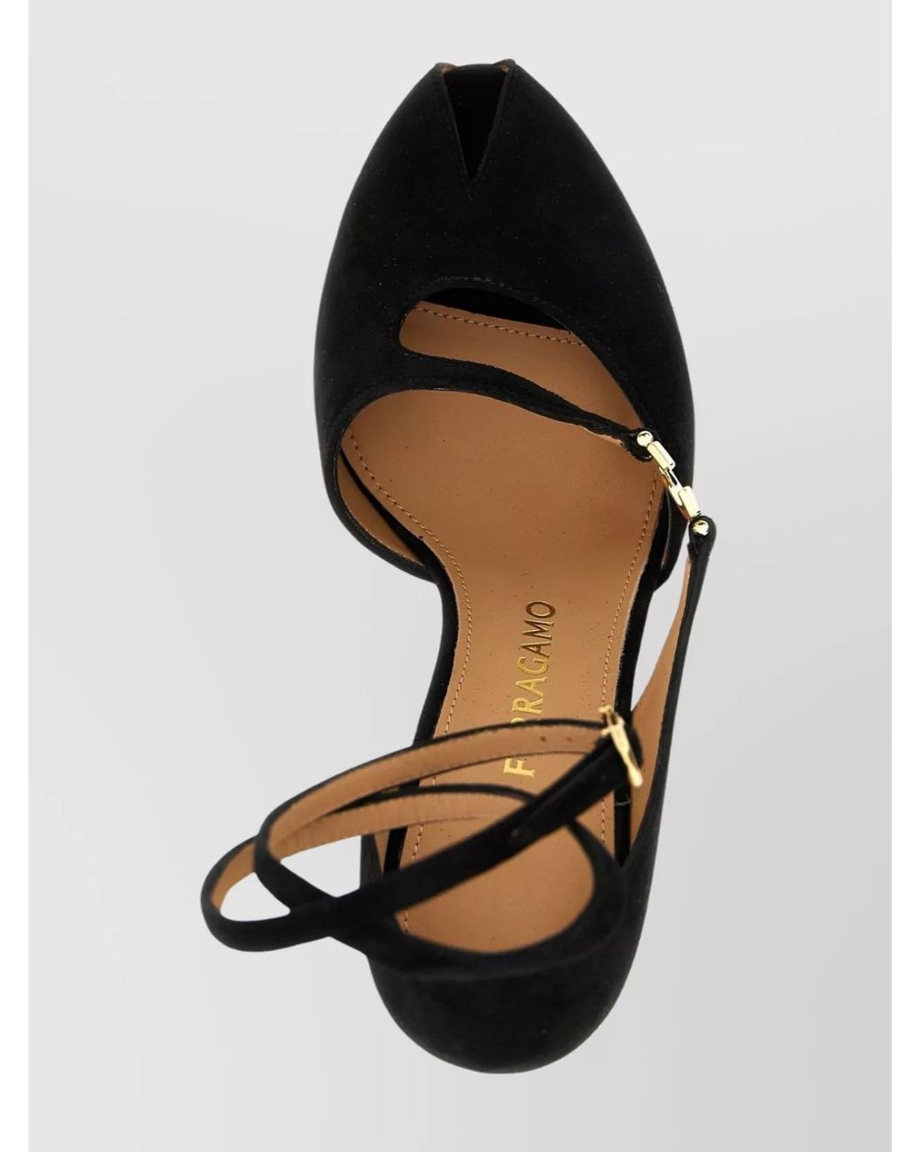 Ferragamo Black Leather Molly Sandals