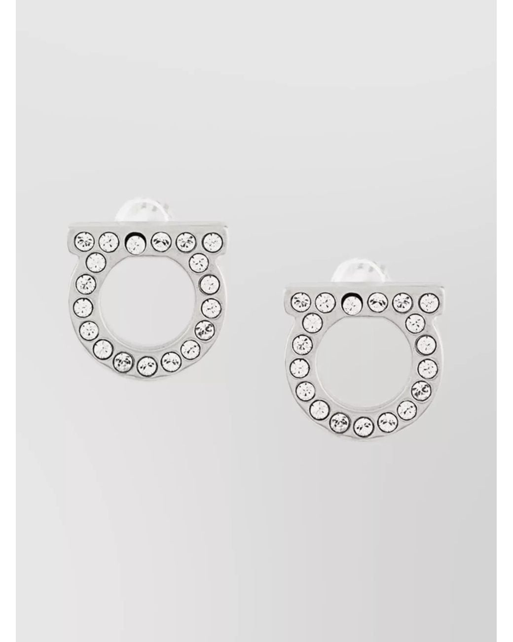 Ferragamo Metallic Crystal-Embellished Stud Earrings