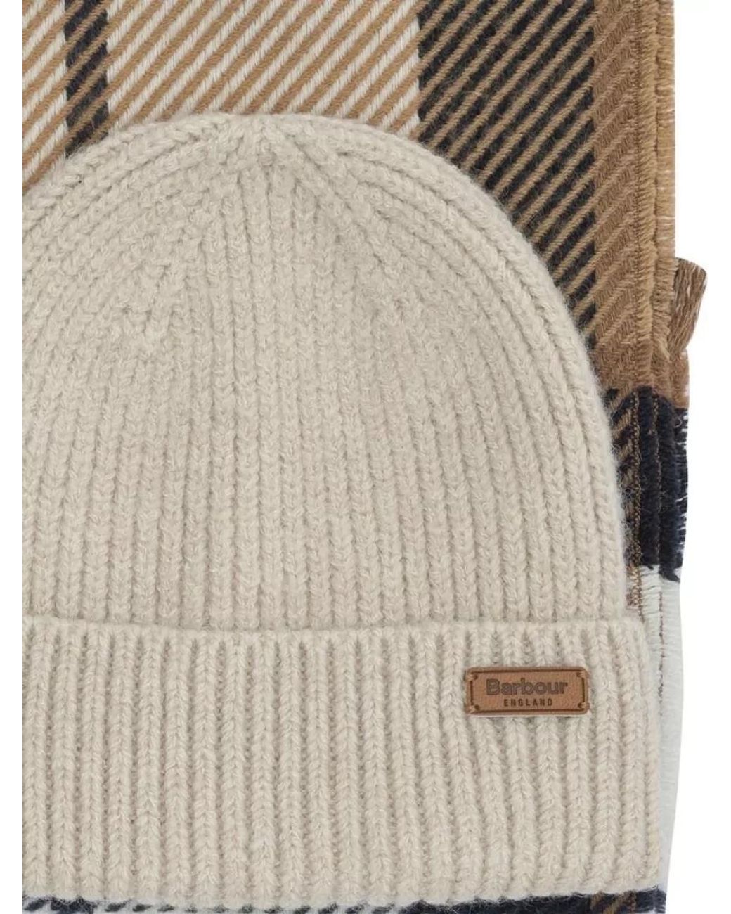 Barbour Natural Beanie And Scarf Set