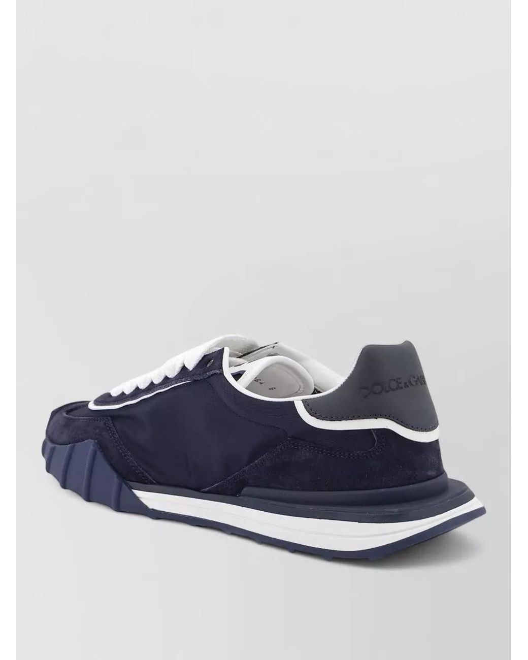 Dolce & Gabbana Blue Suede Panelled Low-Top Sneakers for men