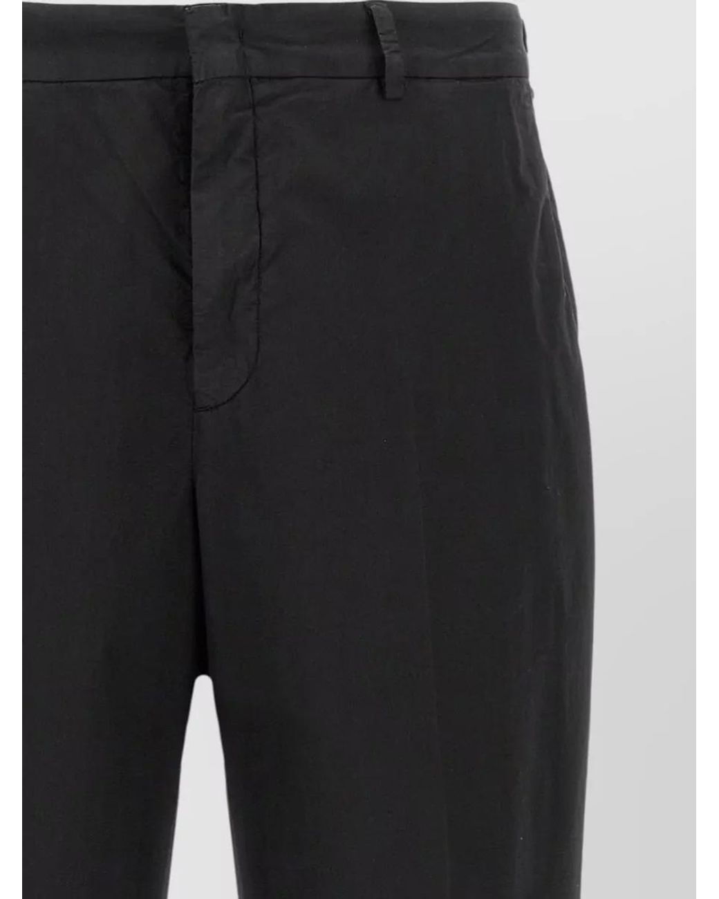 Cellar Door Black Stretch Cotton Straight-Leg Trousers for men