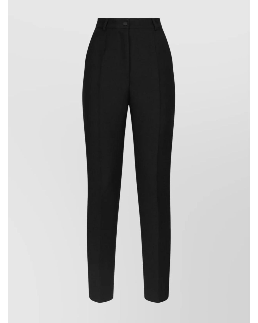 Dolce & Gabbana Black Wool Silk High-Rise Slim-Fit Tuxedo Trousers
