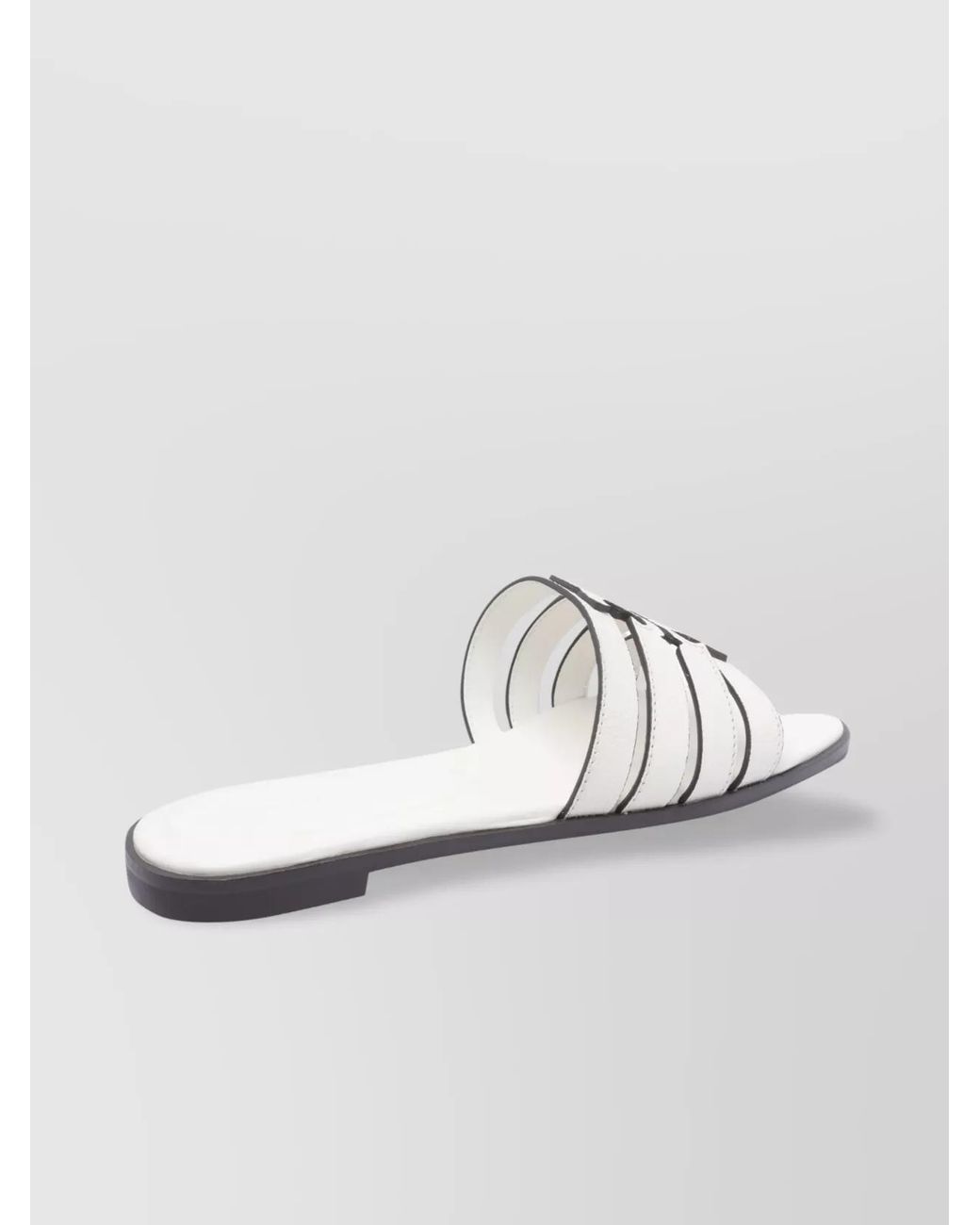 Tory Burch White Leather Slider Sandals