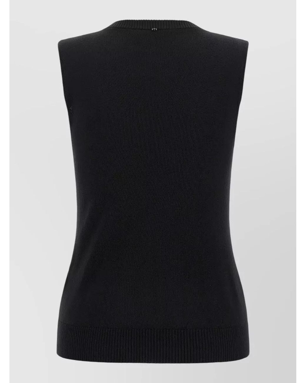 Sportmax Black Virgin Wool Knitted Top