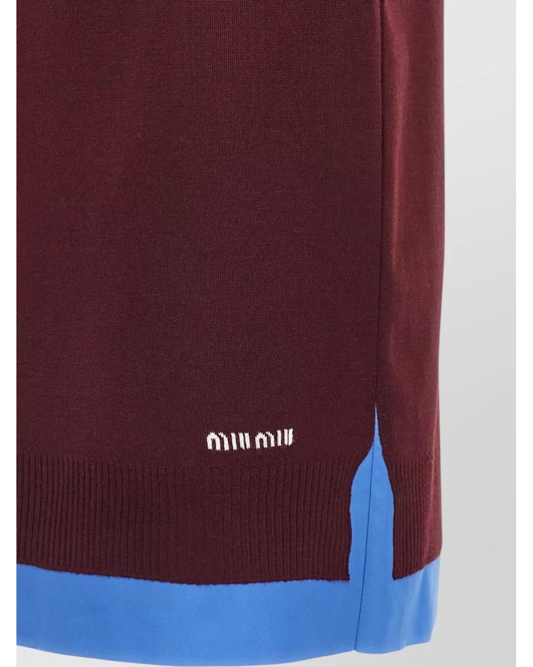 Miu Miu Purple Virgin Wool Asymmetric Midi Pencil Skirt
